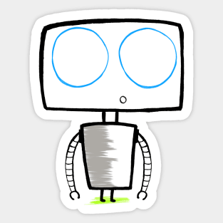 kawaii - cute robot doodle – Robotoh – Surprised Sticker